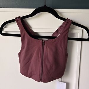 Gymshark Zip Fromt Form Sports Bra In Winter Berry